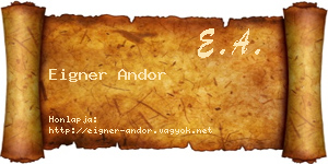 Eigner Andor névjegykártya
